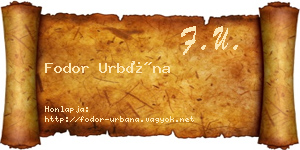 Fodor Urbána névjegykártya